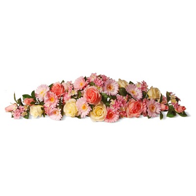 Spring Flowers Artificial Swag Pink 33" - National Tree Company