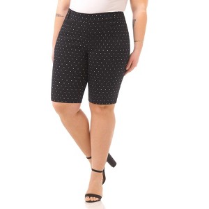 Rekucci Curvy Woman Ease into Comfort Pull-On Modern City Shorts with Tummy Control and Real Pockets - 1 of 4