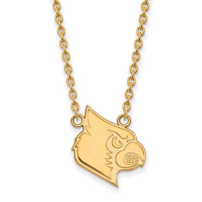 Black Bow Jewelry 10k Yellow Gold Louisville Cardinals NCAA Necklace 18 Inch