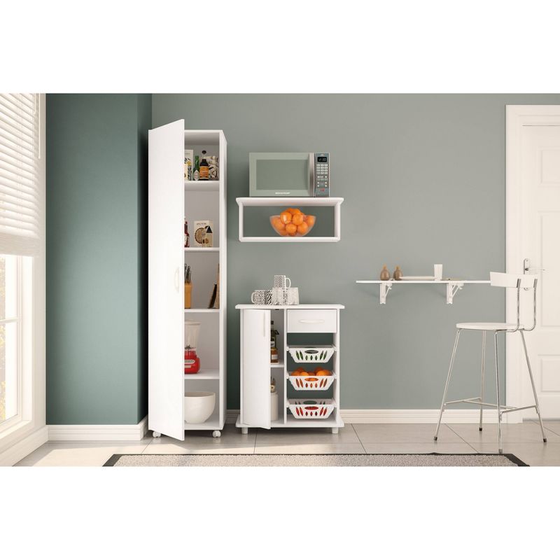 Compact Fruit Cabinet with 3 Baskets White - Polifurniture, 6 of 9