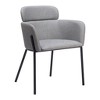HomeRoots Set of Two Gray and Black Upholstered Faux Leather Dining Arm Chairs - 4 of 4