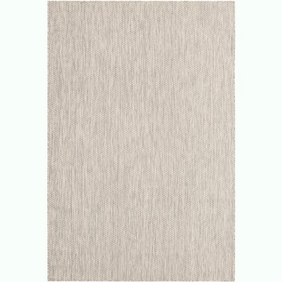 Light Gray Synthetic 6' x 9' Easy-Care Outdoor Rug
