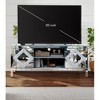 47 Inch Mirror TV Media Console w/Diamond Glass Doors, Dual Door Design & Open Storage Space, Compatible with 50-Inch TV, for Living Room & Bedroom - 2 of 4