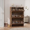 Shoe Cabinet with  Flip Drawers, Hidden Wood Shoe Cabinet,Freestanding Shoe Storage Cabinet for Entryway Hallway - 3 of 4