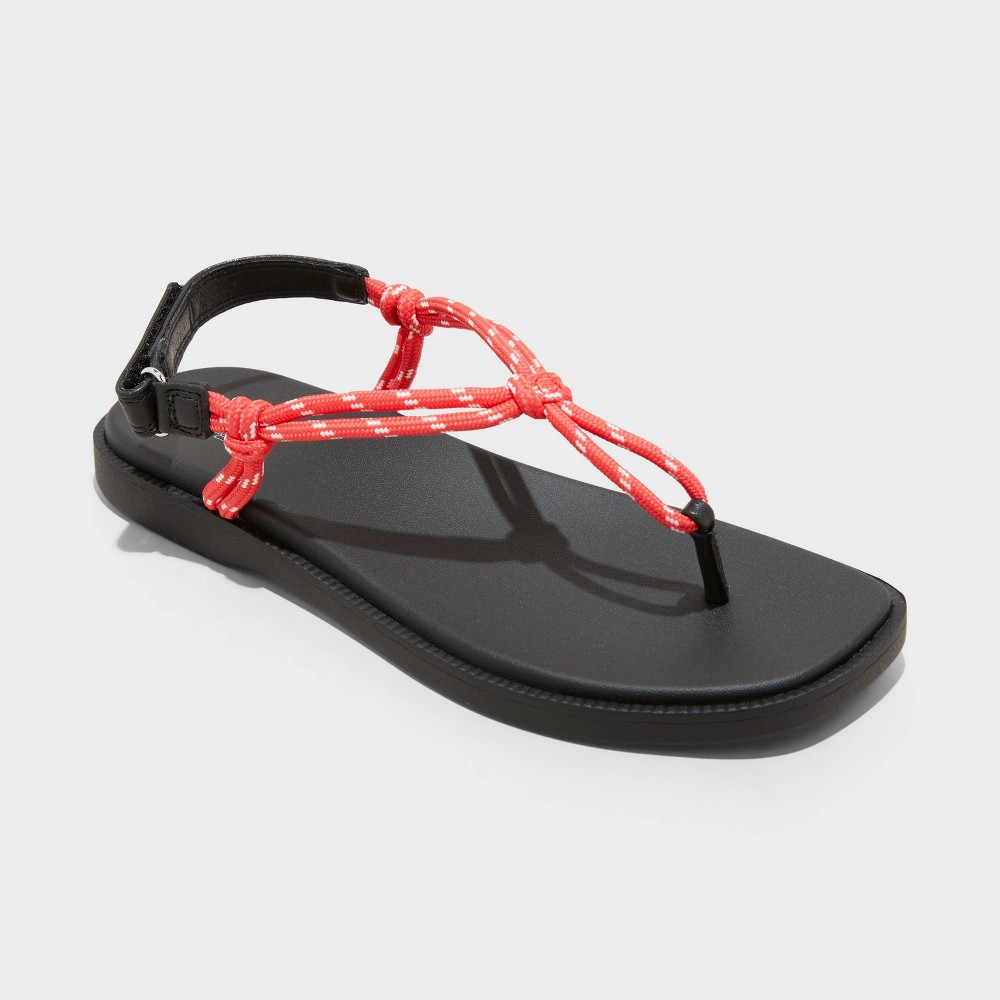 Women's Carson Rope Hiker Sandals - Wild Fable™ Red 11: Pull-On, Open Square Toe, Medium Width