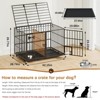Dog Crates for Large and Medium Dogs, Upgraded 4 Lockable Wheels, Metal Open Top , Removable Wheels Tray Floor Grid Dividers Feeding Bowl - 2 of 4