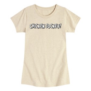 Girls' - Instant Message - Chicken Jockey Gamer Fitted Short Sleeve Graphic T-Shirt - 1 of 4