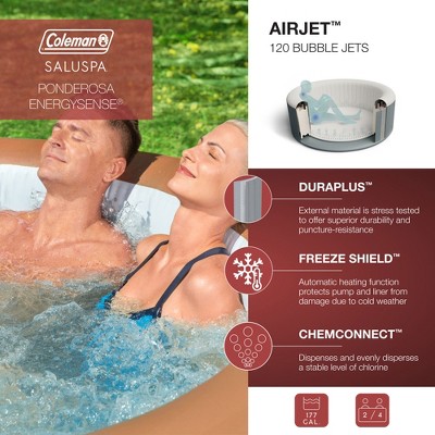 Coleman Ponderosa 4-Person Round Inflatable Hot Tub with EnergySense Cover