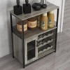 WATARRAN Coffee Bar Cabinet with Wine Rack and Glass Holder, Kitchen Sideboard Buffet Cabinet with Wine Rack Storage - 4 of 4