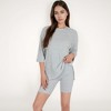 Anna-Kaci Lounge Women's Ribbed Knit Lounge Set with 3/4 Sleeve Top and Fitted Shorts - 4 of 4