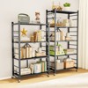 SKONYON 5-Tier Storage Shelves, Foldable Metal Shelving Units for Garage Kitchen Bakers, Collapsible Organizer Rack, Heavy Duty on Wheels - 2 of 4