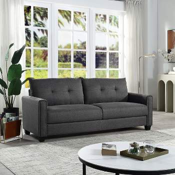 Modern 3-Seater Linen Upholstered Sofa - ModernLuxe