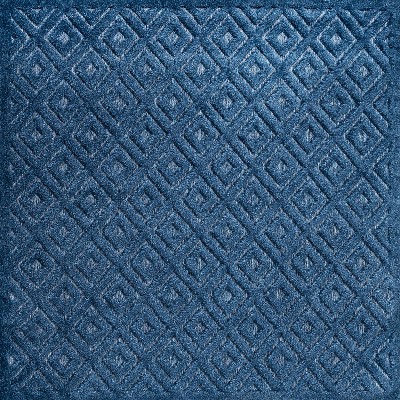 Navy Vintage Geometric 5' Square Synthetic Indoor/Outdoor Rug