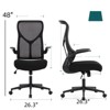 FONTOI Task Chairs, Mesh Office Chair with Flip-up Armrests and Lumbar Support for Home Office, Black, 26.3"*48"*26.3" - 3 of 4