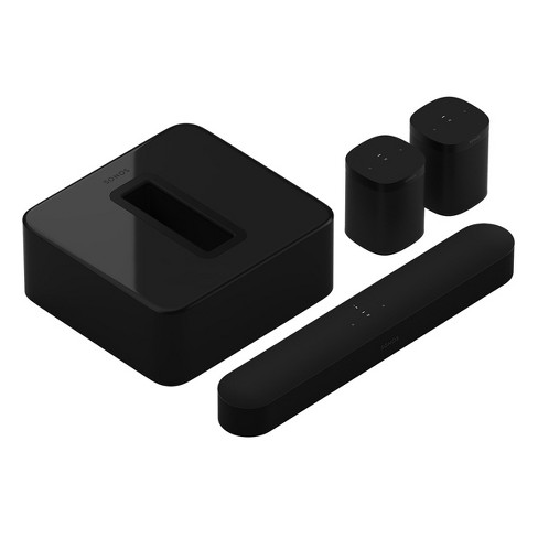 Sonos Premium Immersive Set With Beam (gen 2, Black) Soundbar, Sub Wireless  Subwoofer (gen 3, Black), And Pair Of One Sl Wireless Speaker (black) :  Target