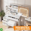 Vanity Desk with Sliding Mirror and Light, Makeup Vanity Set - 3 of 4