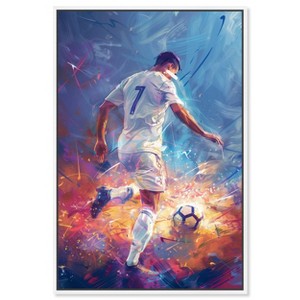 Notoriart Bold and Colorful Soccer Player II Soccer Wall Art Framed - 1 of 4