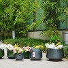 NAYSAYE Planter Set of 4 Ceramic Flowerpot Sleek Design All Weather Durability for Indoor Outdoor Garden, Gray, 14.7"*14.7"*10.7" - 2 of 4