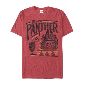 Men's Marvel Black Panther Cat Pattern T-Shirt - 1 of 4