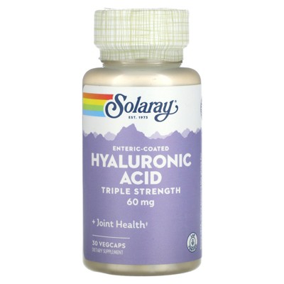 Solaray Enteric-Coated Hyaluronic Acid, Triple Strength, 60 mg, 30 VegCaps