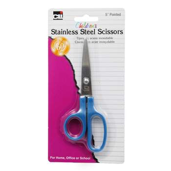 Charles Leonard Children's Scissors, Pointed Tip, 5", Stainless Steel, Assorted Colors