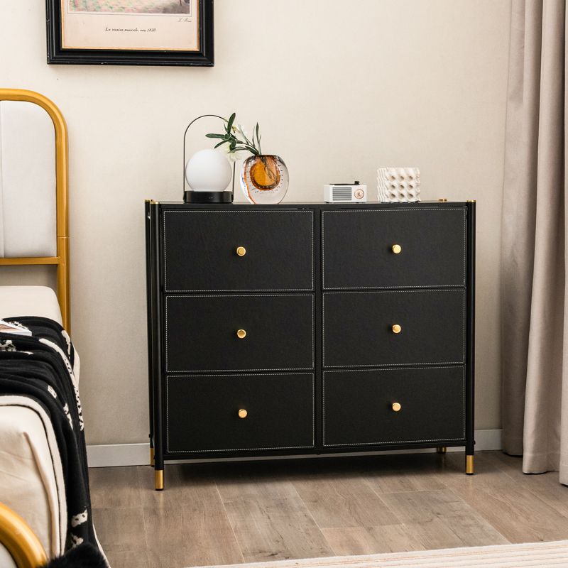 Costway 5/6/8-Drawer Fabric Dresser Tower Wide Chest of Drawers Storage Organizer Bedroom, 2 of 11