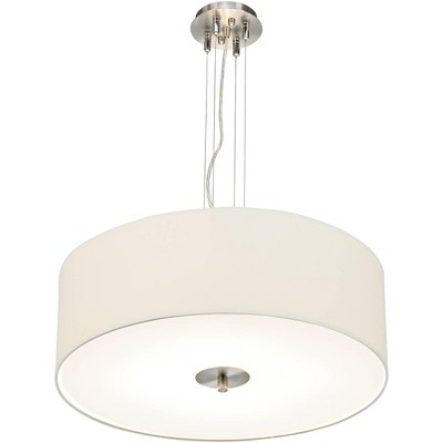 Brushed Nickel 26" Drum Pendant Light with Acrylic Diffuser