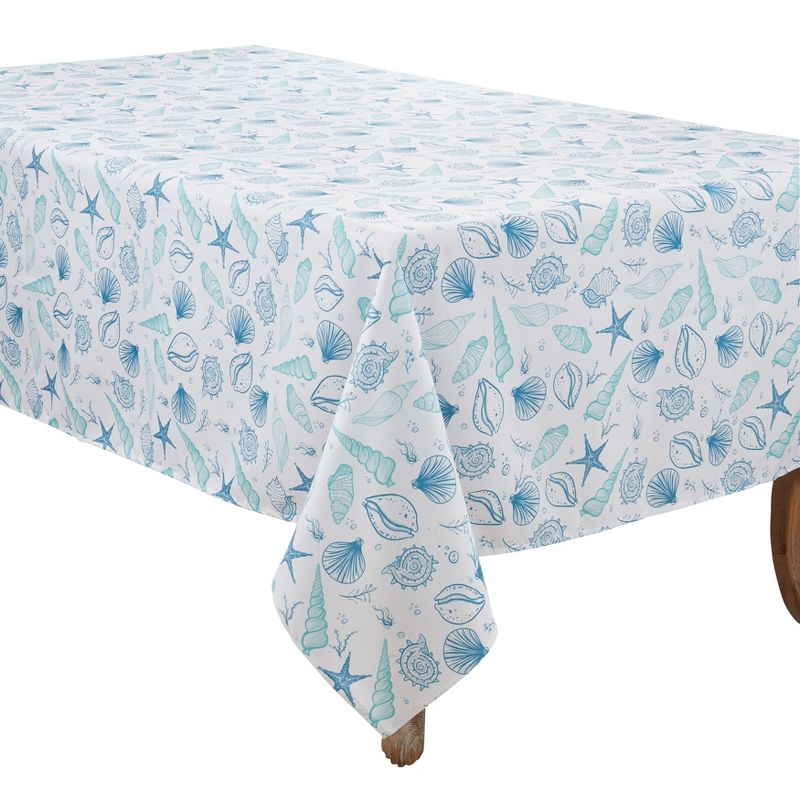 Saro Lifestyle Coastal Tablecloth With Seashell Design, 1 of 5