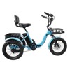 Topteng Folding Electric Trike, 3 Wheel Bicycle with Wide Seat, Blue/Yellow - 2 of 4