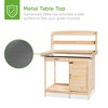 Best Choice Products Outdoor Garden Wooden Potting Bench Work Station w/ Metal Table Top, Cabinet - Natural - image 4 of 4