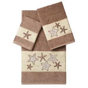 Linum Home Textiles 100% Turkish Cotton LYDIA Embellished Towel Set - 1 of 4
