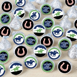 Big Dot of Happiness Kentucky Horse Derby - Horse Race Party Small Round Candy Stickers - Party Favor Labels - 324 Count - 1 of 4