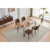 Dining Chair Set of 2, Linen Upholstered Dining Chair with Wood Legs,Wooden Kitchen Chair, Chairs with Cushions for Dining Room, Living Room - 4 of 4