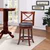 Boraam 24" Georgia Swivel Hardwood Counter Height Barstool Light Cherry: Upholstered, X-Back, Fixed Height - 2 of 4