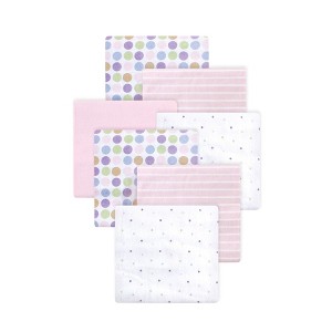 Little Treasure Hudson Baby Girls Cotton Poly Flannel Receiving Blankets 7Pk Multipack - 1 of 2