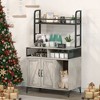Garvee Cat Litter Box Enclosure with Shelf Storage, Hidden Litter Box Furniture, Wood Cat Washroom Storage, Indoor Cat House Furniture, Gray - 4 of 4