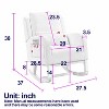 Airsurfer 27.5 "W Modern Accent High Back Living Room Casual Armchair Rocker with One Lumbar Pillow, Two Side Pockets,Teddy Gray - 4 of 4