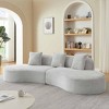 Aukfa 123" Oversized Curved Sectional Sofa - 4-Seater Cloud Couch with Corduroy Fabric, Modern Design for Living Room - 2 of 4