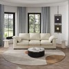 POVISON 14.96" Modern Light Luxury Side Table, Glossy Sintered Stone Tabletop, Metal Base, White - 3 of 4