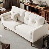 GAOMON 65" Loveseat Sofa, Mid Century Modern Couch Comfy Love Seat Couches for Living Room, 2 Seater Deep Seat Couch Teddy Fleece - 3 of 4