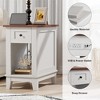 Narrow Side Table with Charging Station with Storage, Small Farmhouse End Tables Sofa Table, Nightstand Bedside Tables for Living Room Bedroom - 3 of 4