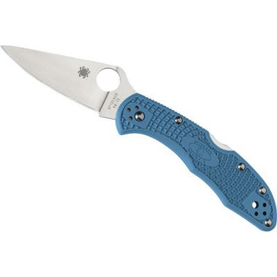 Spyderco Delica 4 Lightweight Folding Pocket Knife with 2.90" Flat-Ground Steel Blade | Non-Slip Fiberglass Reinforced Nylon Handle