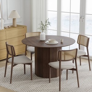 Dovelina Mid-Century Wood Round Dining Table Kitchen Table Dining Room Table for 4 People - 46", Black - 1 of 4