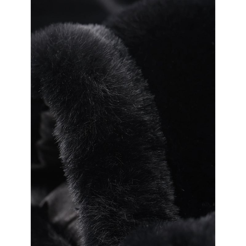 Allegra K Women's Collar Warm Winter Outwear Cropped Faux Fur Fluffy Coat, 5 of 7
