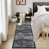 Washable Vintage Rug Non Slip Low Pile Rug Soft Throw Floor Cover Floral Foldable Indoor Carpet for Living Room Bedroom Playroom Nursery - 3 of 4