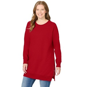 Woman Within Side Zip Sweatshirt - 1 of 4