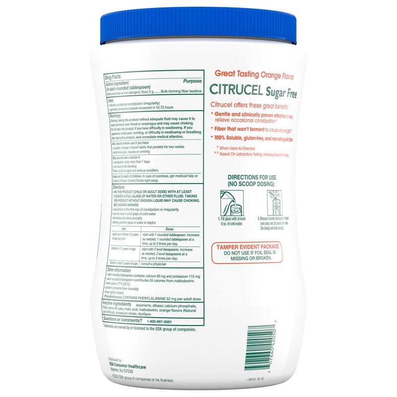 Citrucel Sugar Free Fiber Therapy Powder - Orange - 32oz, 2 of 12