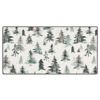 Ninola Design Winter Snow Trees Forest Neutral Desk Mat -Deny Designs