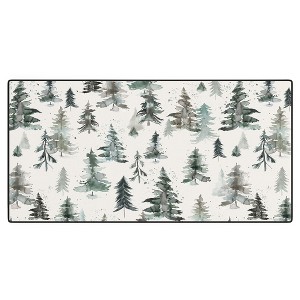 Ninola Design Winter Snow Trees Forest Neutral Desk Mat -Deny Designs - 1 of 4