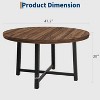 CuisinSmart 47.2" Round Dining Table, Industrial Dinner Table for 4 to 6, Wooden Kitchen Table with Sturdy Metal Frame & Rustic Finish - 2 of 4